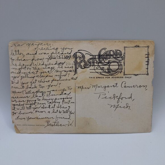 Loretto Academy Sault Ste Marie Michigan Antique Postcard Handwritten Soo Church - Picture 2 of 10